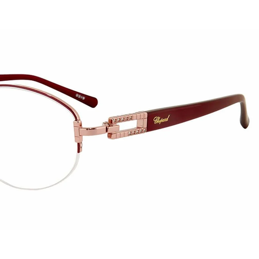 NWT Chopard VCHD07J Burgundy Semi-Rimless 52mm Eyeglasses
